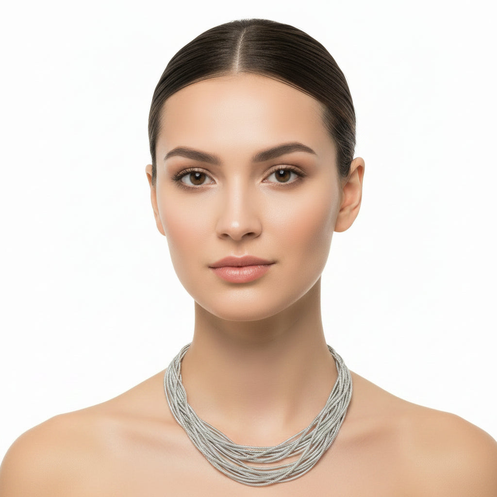 Collar de acero inoxidable de múltiples mallas de cordón