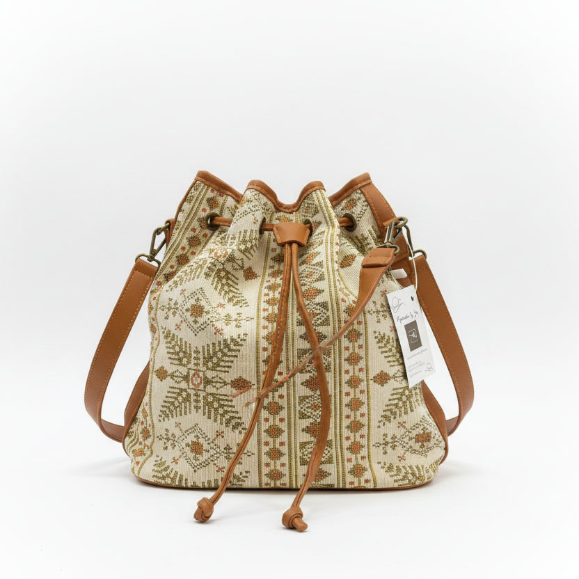 Bolso de mano y bandolera tipo saco con diseño étnico - Moments by You