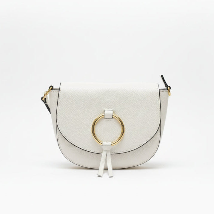 Bolso bandolera piel 100% vacuno forma oval y detalle dorado - Moments by You