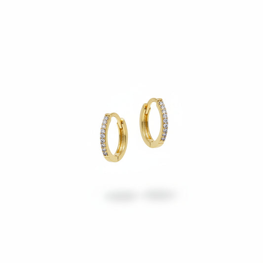 Pendientes cortos en forma de argolla con circonitas - Moments by You