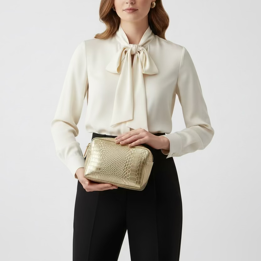 Bolso bandolera tipo cubo piel 100% vacuno efecto serpiente - Moments by You