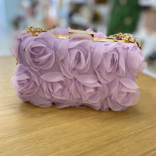 Sac à main de fête en plumes rose clair