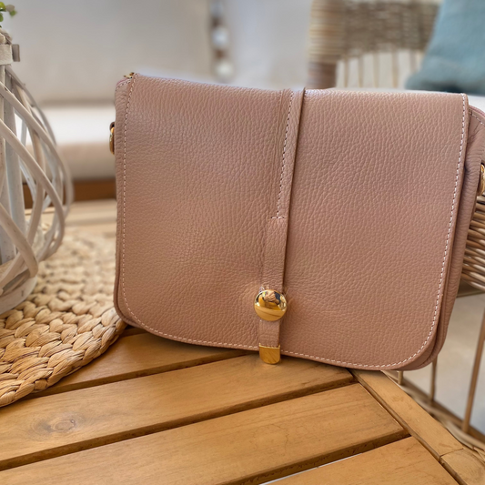 Sac bandoulière avec surpiqûres noires