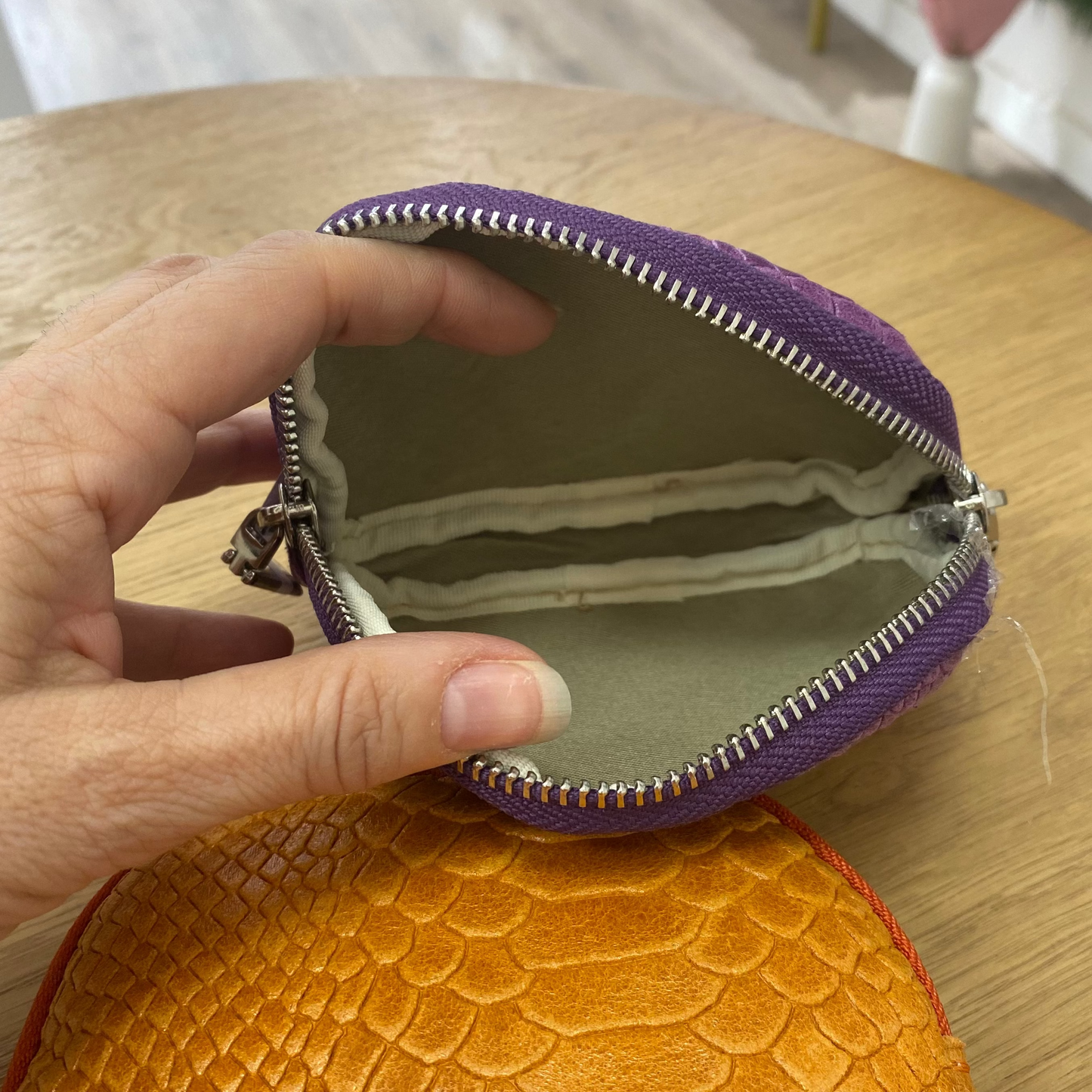 Monedero piel 100% vacuno efecto serpiente