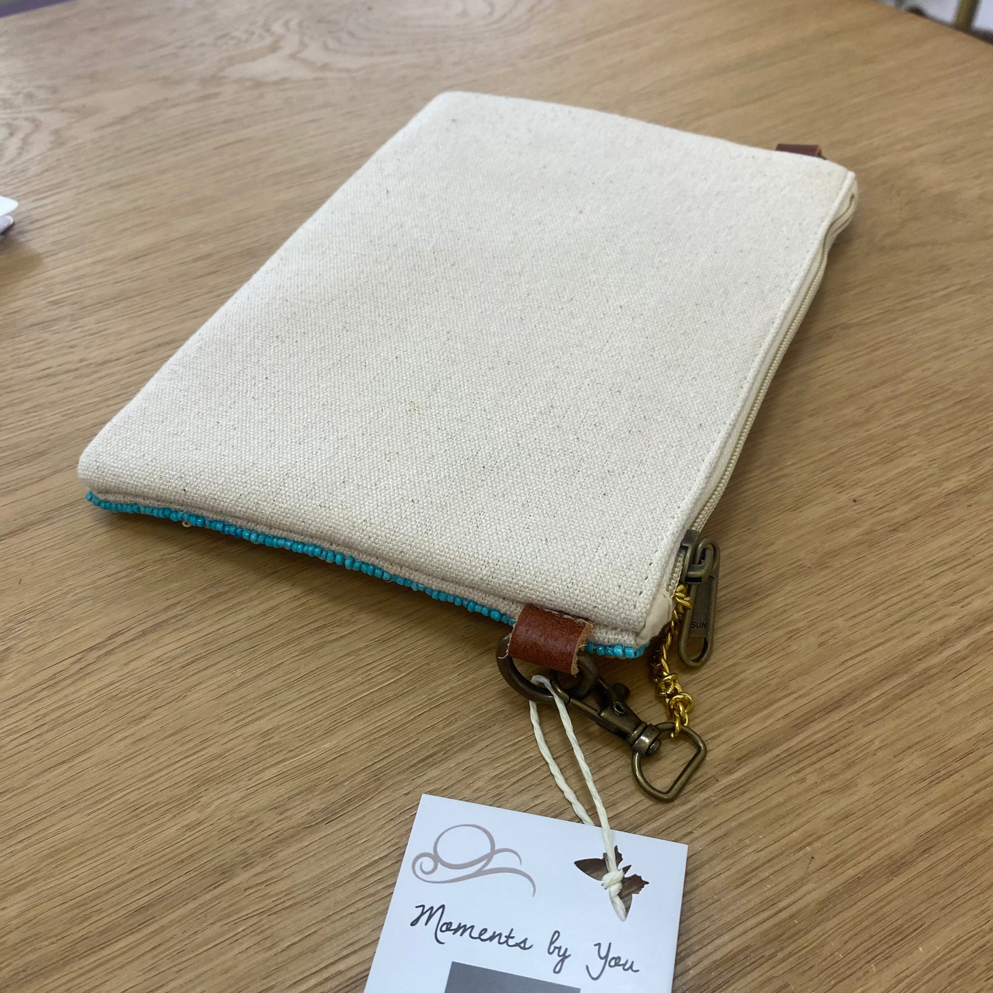 Cartera de mano 100% algodón con bordados lineales y estrella de mar varios colores - mbyou