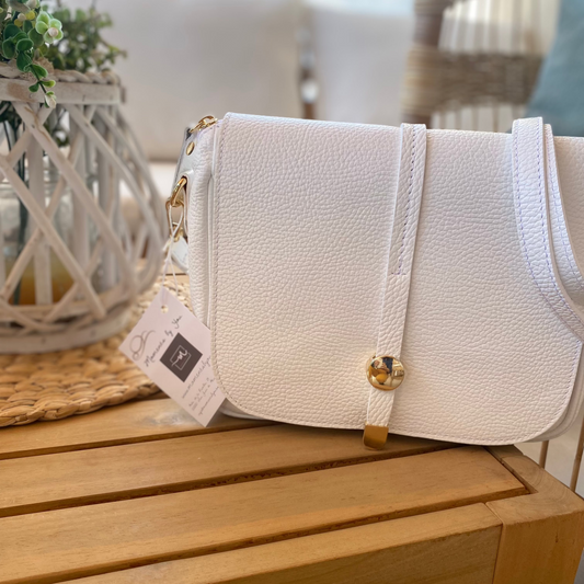 Sac bandoulière avec surpiqûres noires