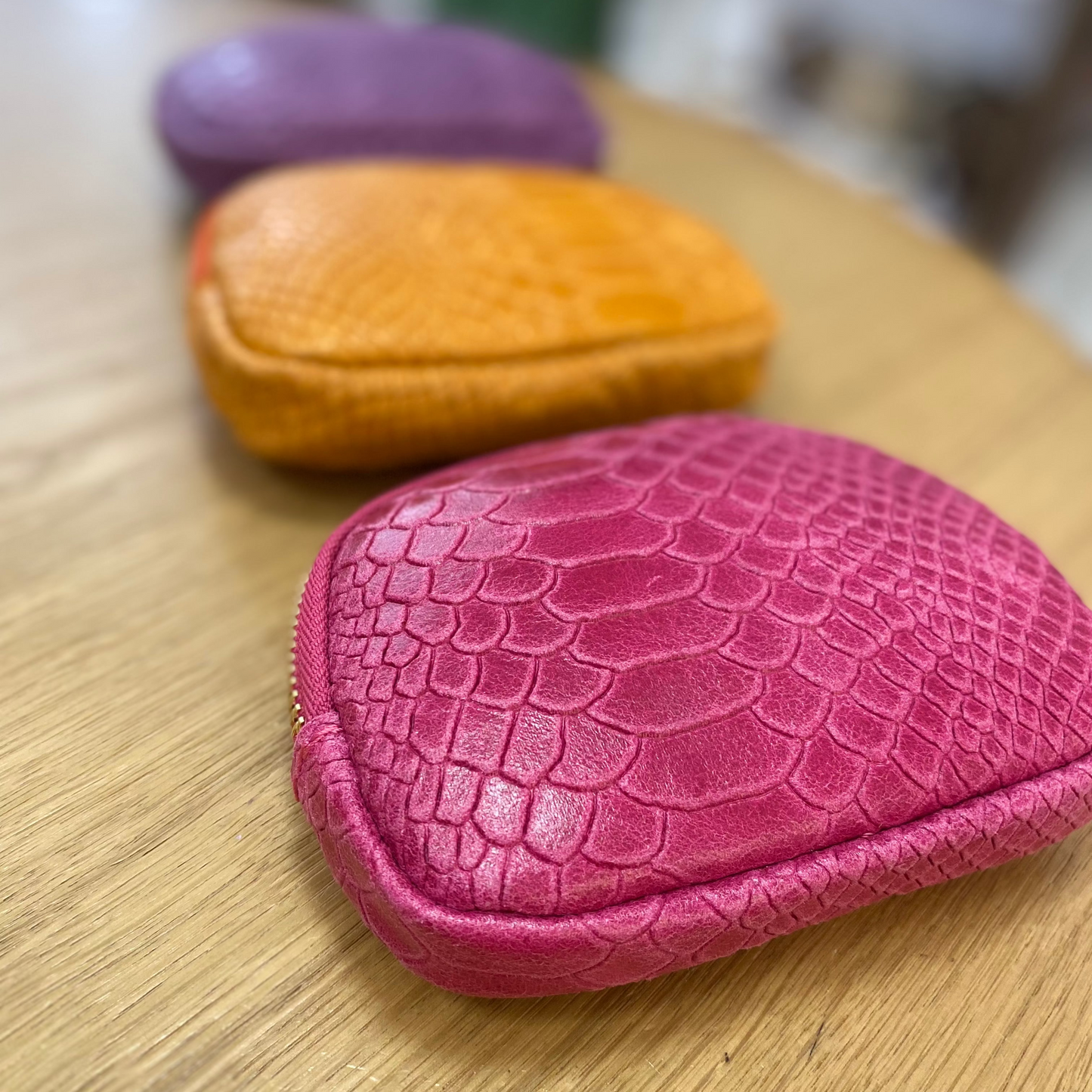 Monedero piel 100% vacuno efecto serpiente