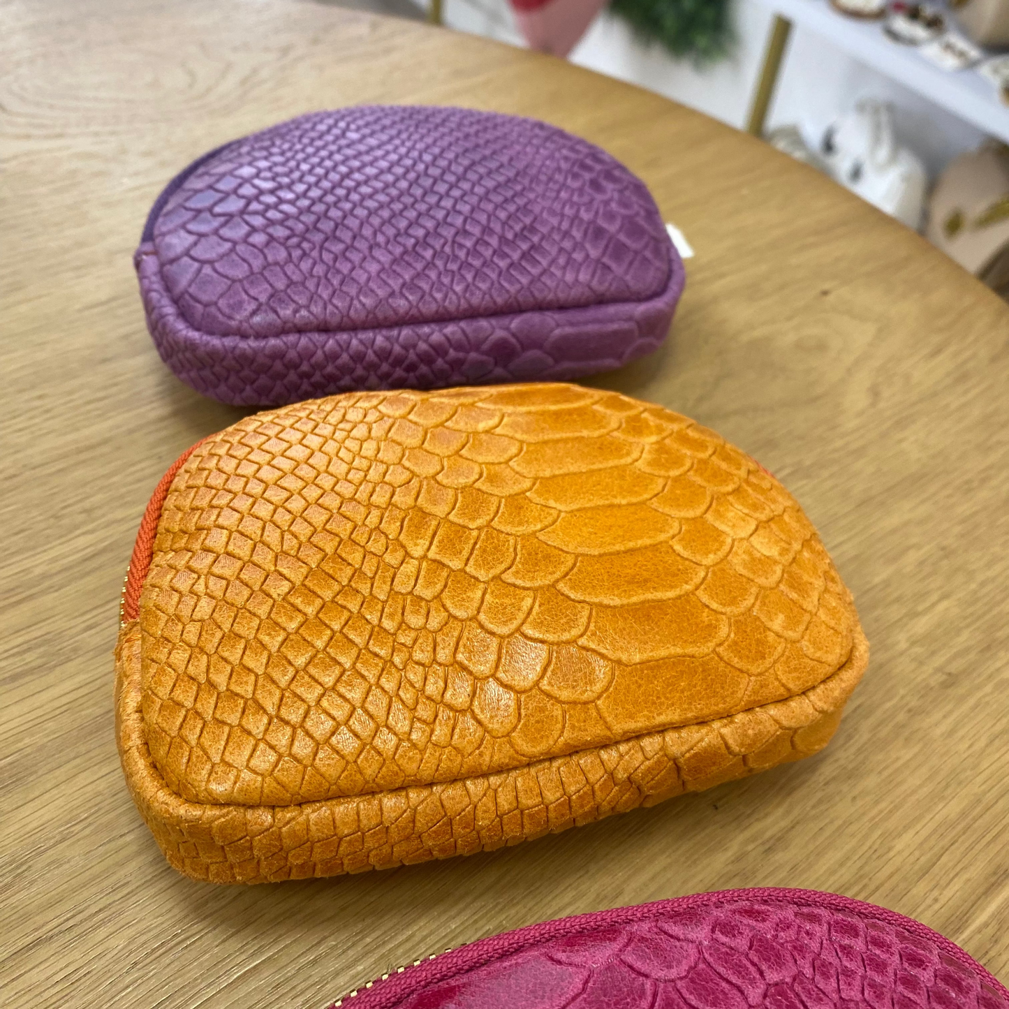 Monedero piel 100% vacuno efecto serpiente