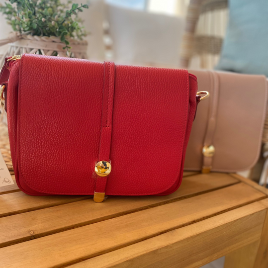Sac bandoulière avec surpiqûres noires