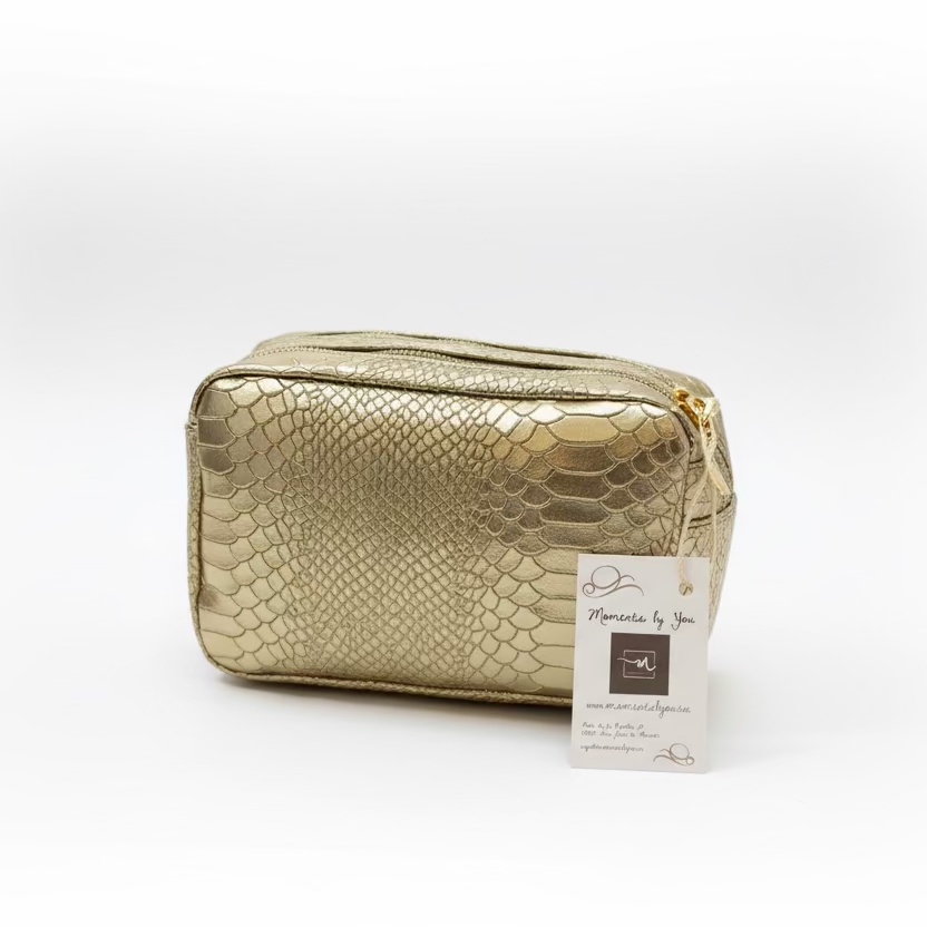 Bolso bandolera tipo cubo piel 100% vacuno efecto serpiente - Moments by You