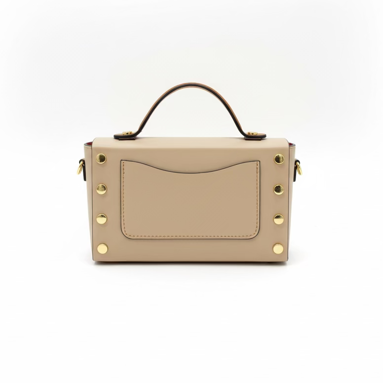 Bolso de mano pequeño y piel 100% vacuno estilo maletín con solapa - Moments by You