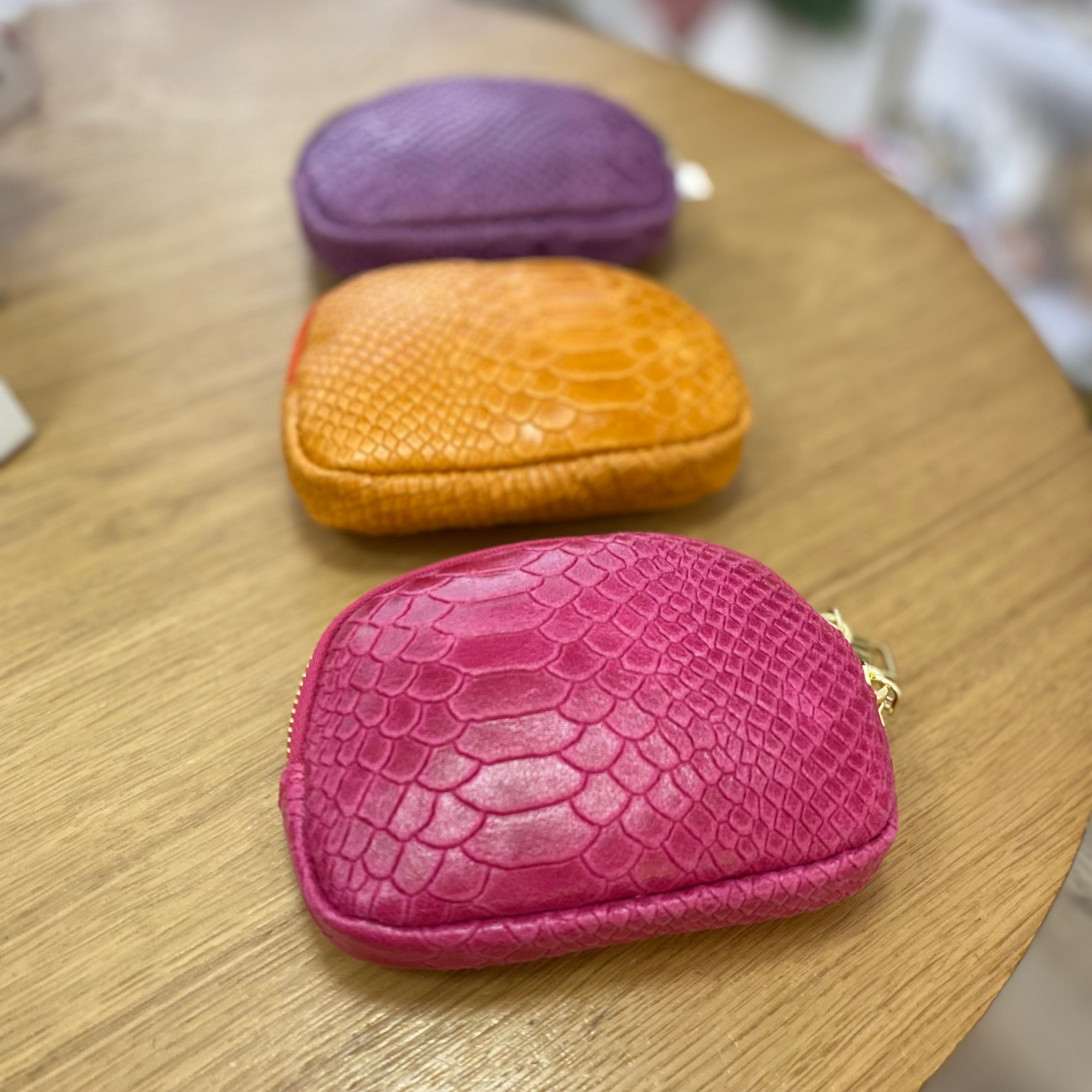 Monedero piel 100% vacuno efecto serpiente