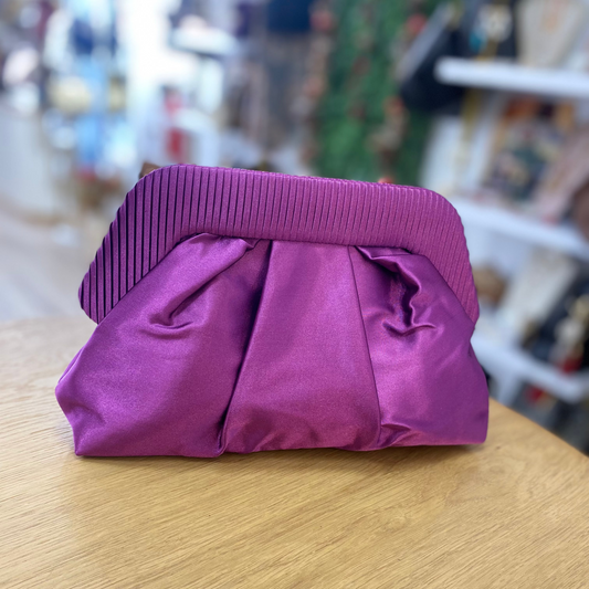 Plain orange velvet party handbag