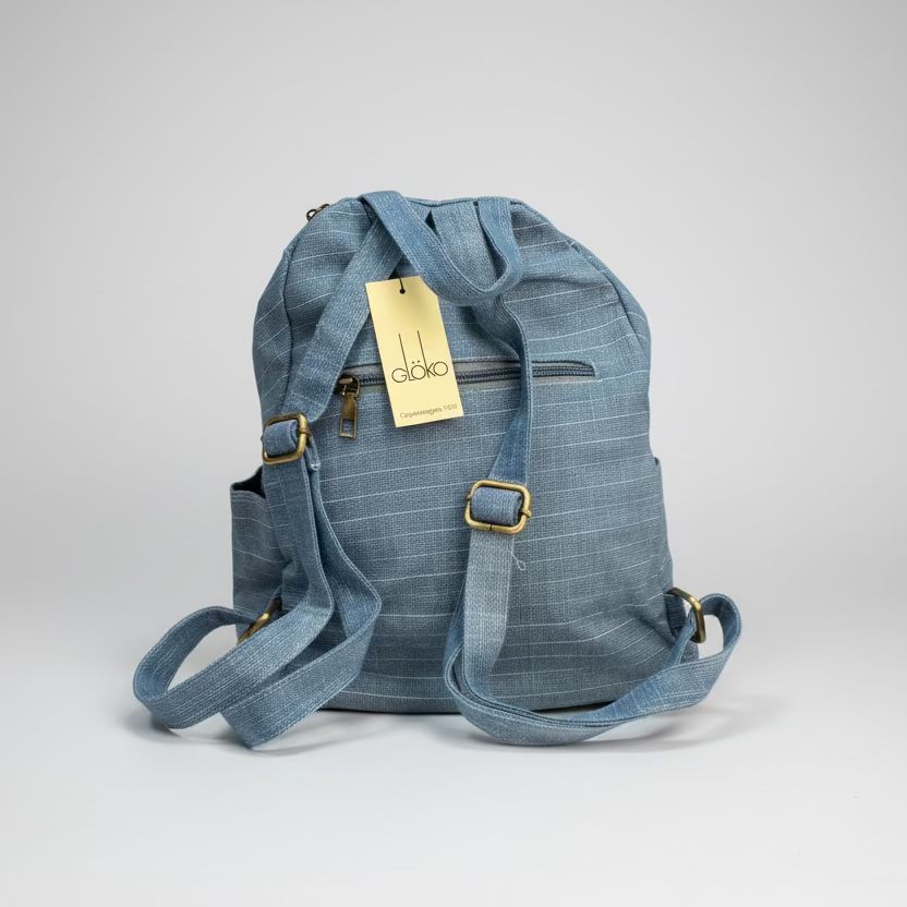 Mochilas de tejido vaquero con cremallera y solapa - Moments by You