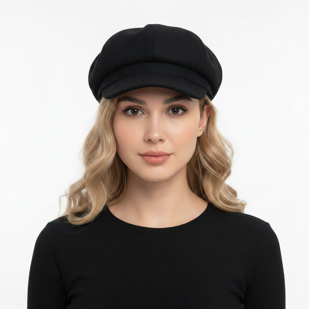 Boina tipo francesa con visera textura suave