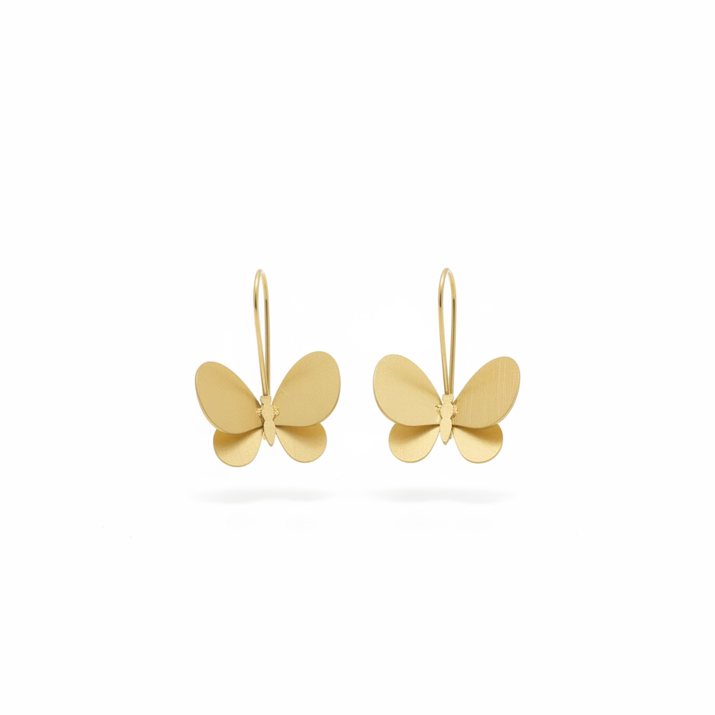 Pendientes de acero con mariposa mate - Moments by You