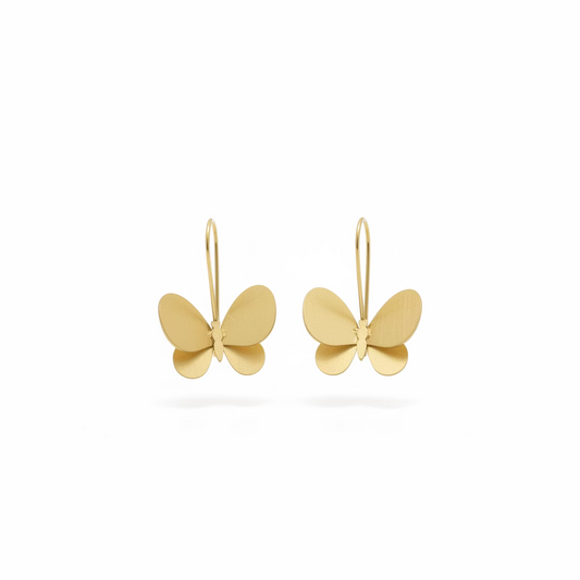 Pendientes de acero con mariposa mate - Moments by You