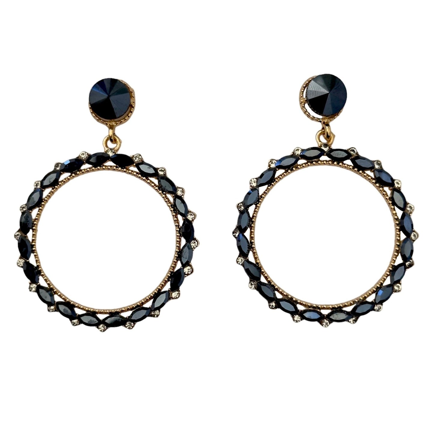 Steel hoops with gold balls