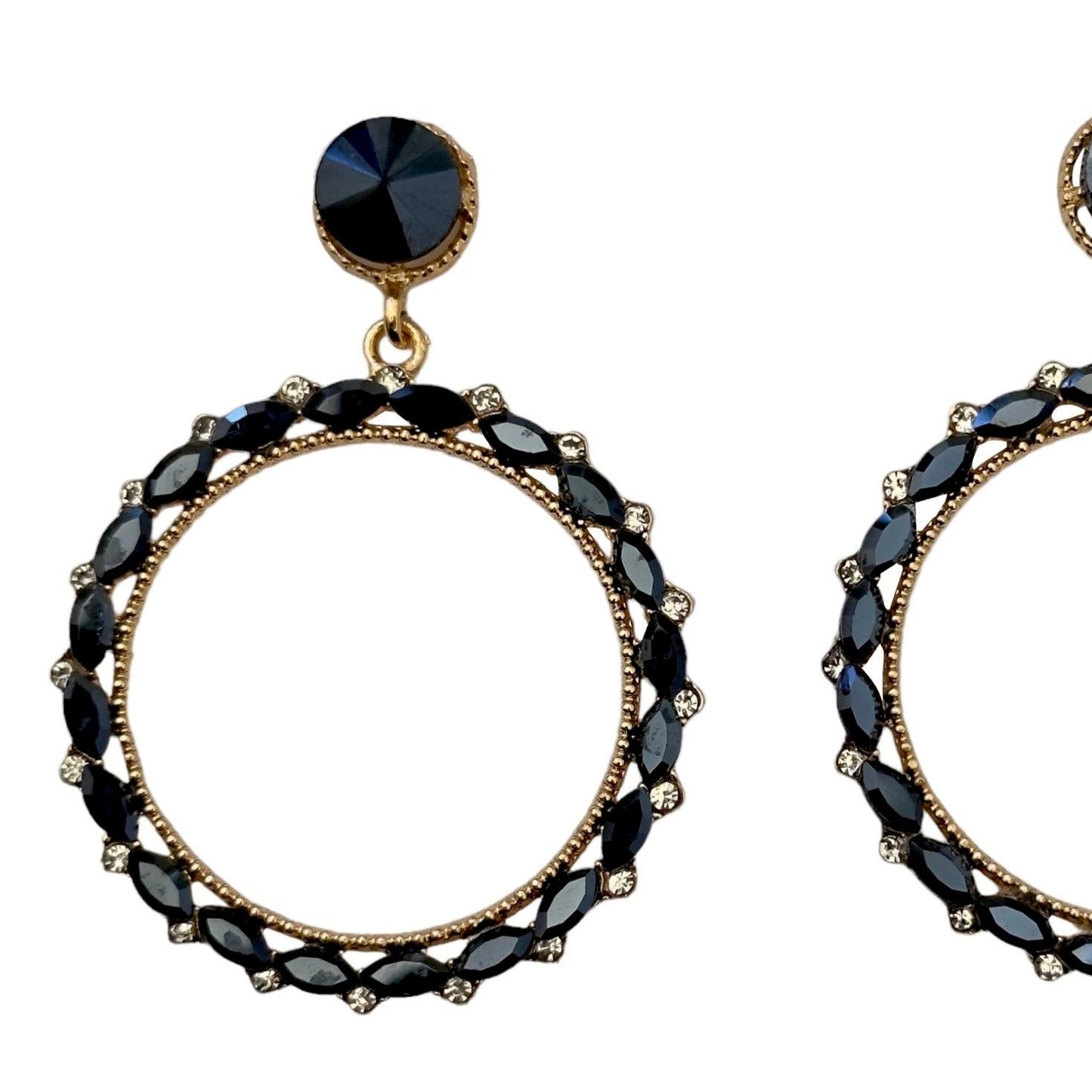 Steel hoops with gold balls