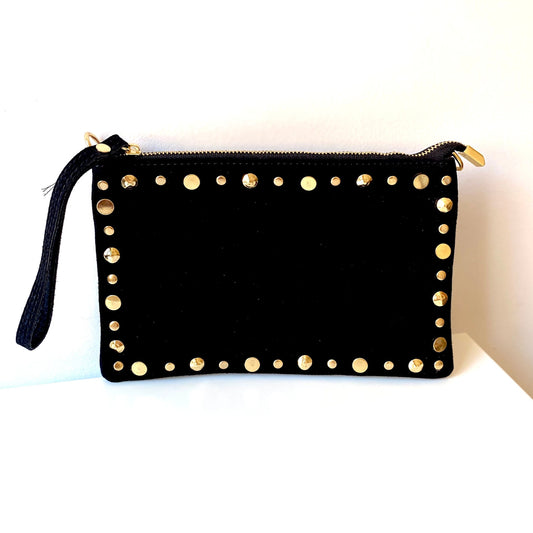 Crossbody bag with black stitching