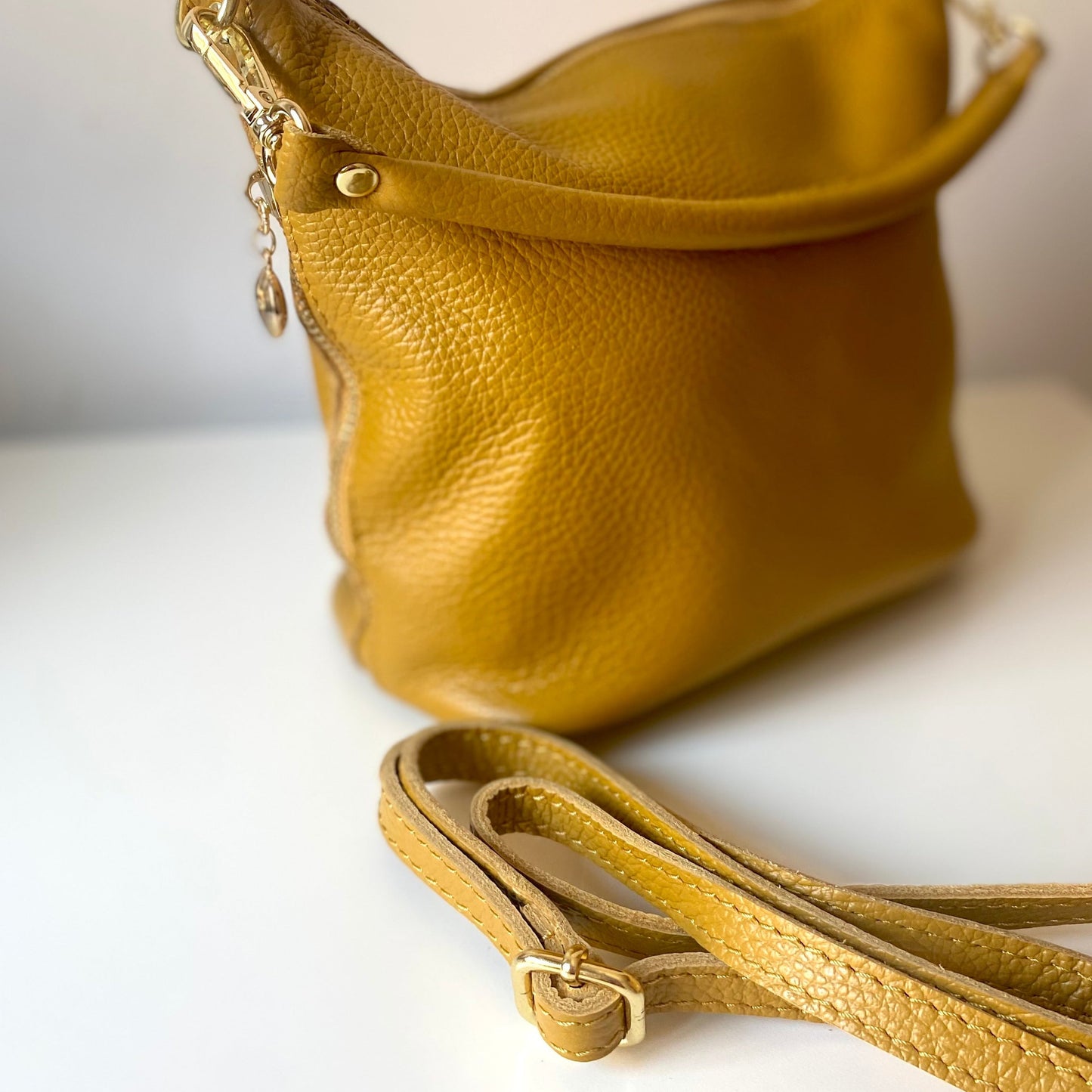 Sac camel lisse - 100% cuir