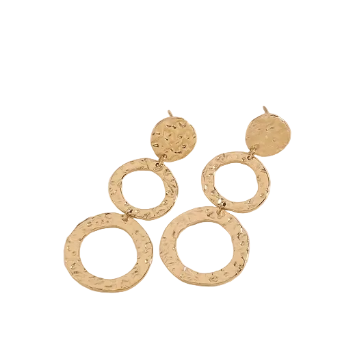 Anneaux doubles entrelacés en acier argenté