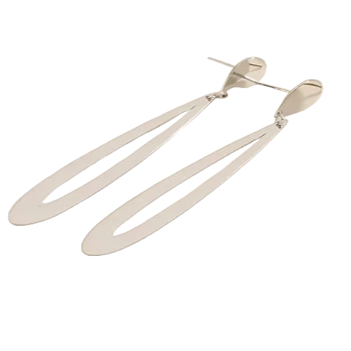 Double interlocking silver steel hoops