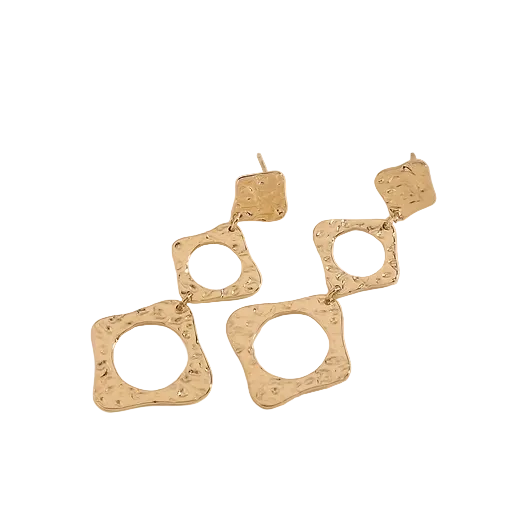 Anneaux doubles entrelacés en acier argenté