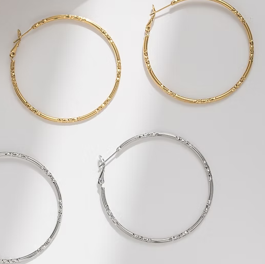 Boucles d'oreilles carrées châtaignes