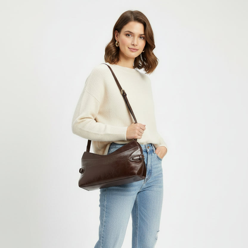 Plain orange velvet party handbag