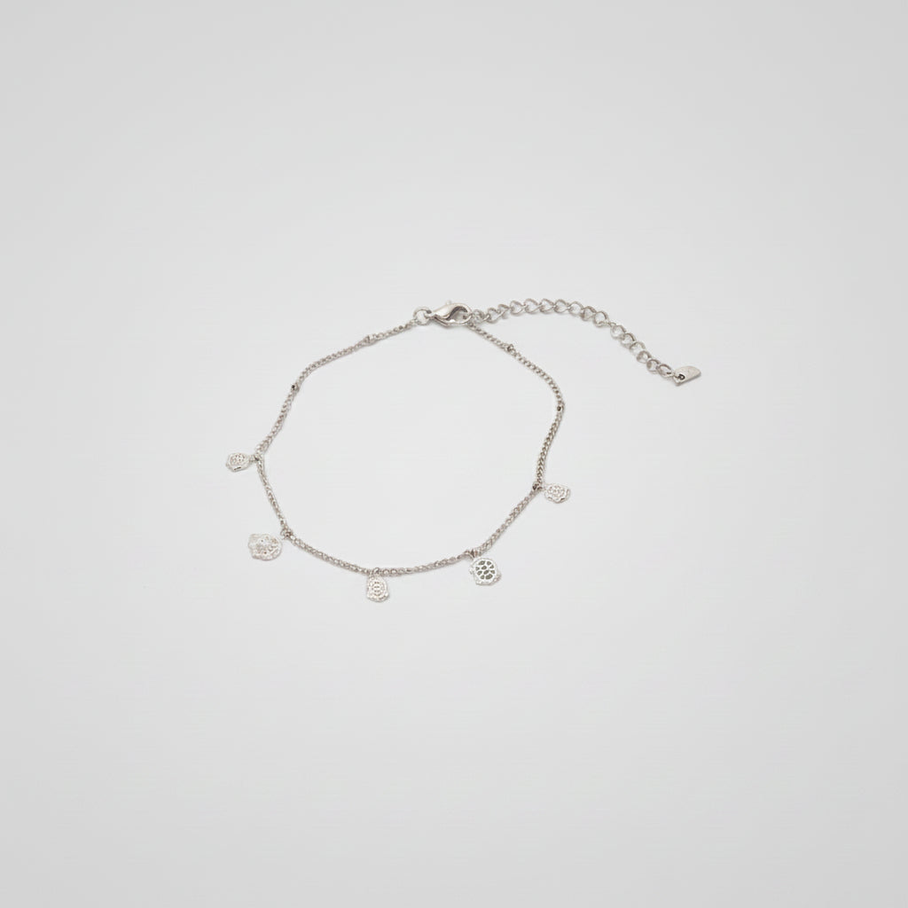 Tobilleras de acero inoxidable con tortugas marinas en acabado plata brillante - Moments by You