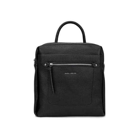 Mochila con cremallera horizontal y asa color negro
