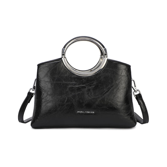 Plain orange velvet party handbag