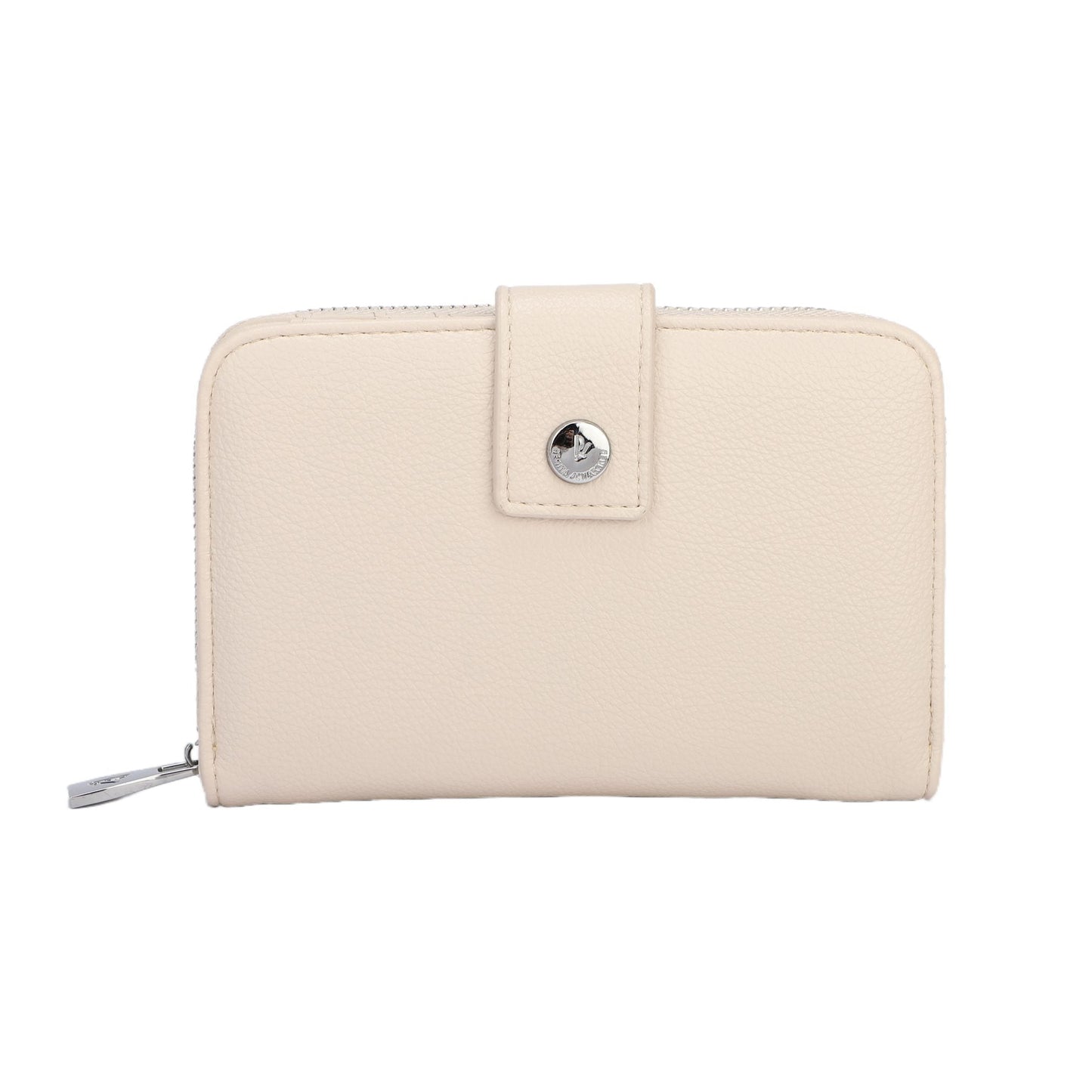 Monederos medianos lisos colores pastel variados con detalles plata