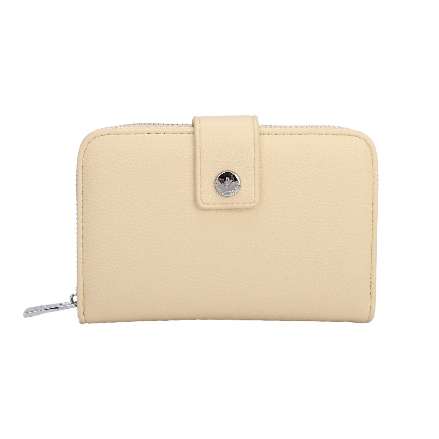 Monederos medianos lisos colores pastel variados con detalles plata