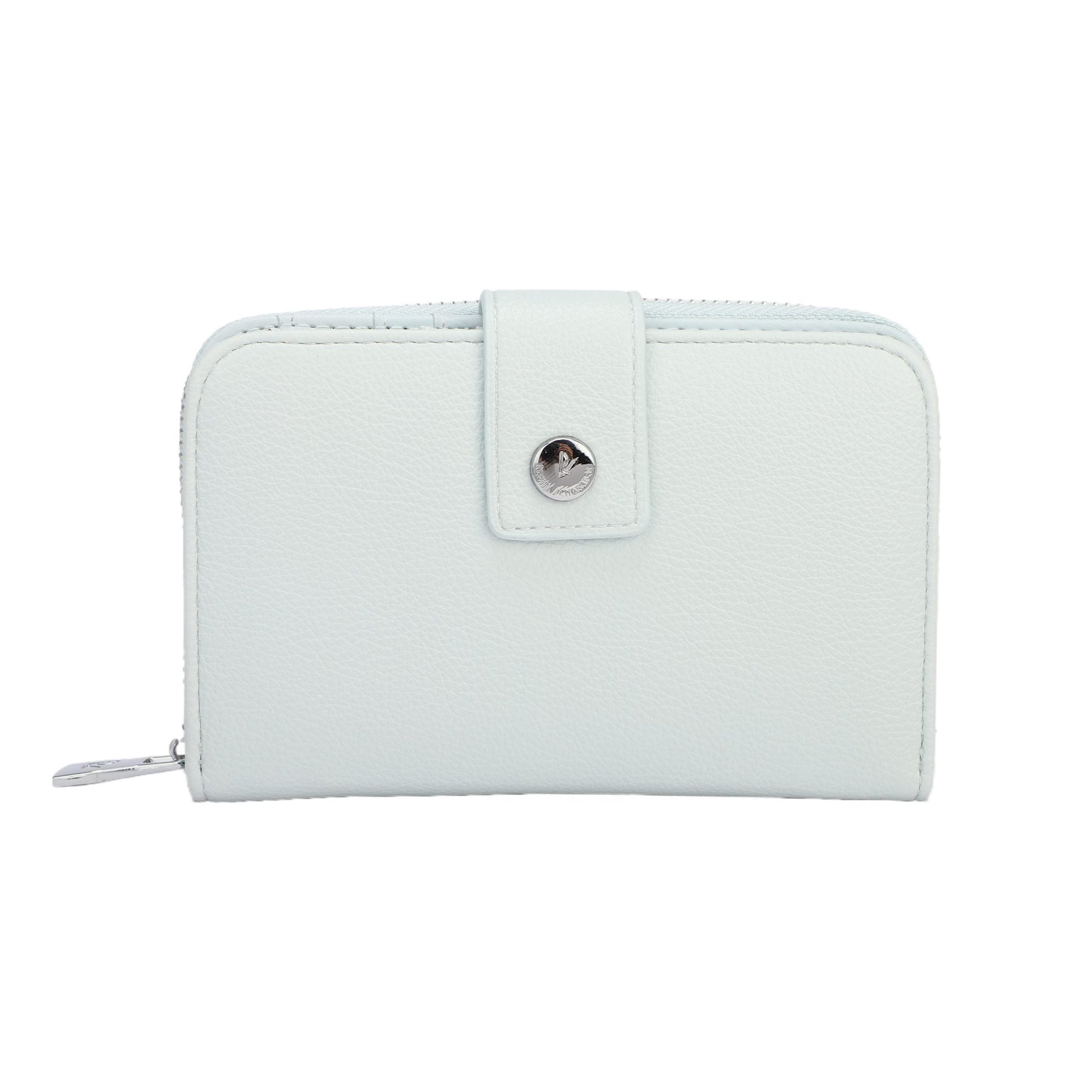 Monederos medianos lisos colores pastel variados con detalles plata - Moments by You