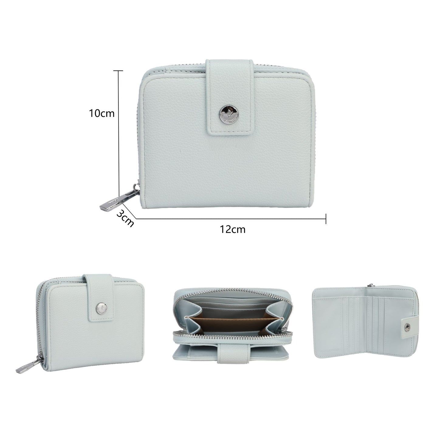 Monederos pequeños lisos de varios colores tonos pastel y detalles plata