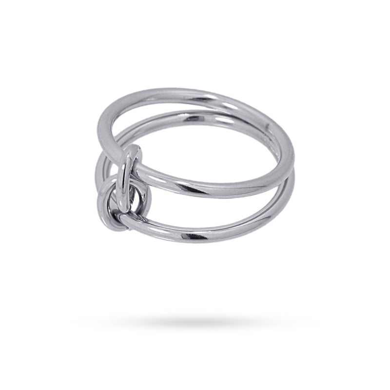 Anillo de acero quirúrgico con diseño de nudo