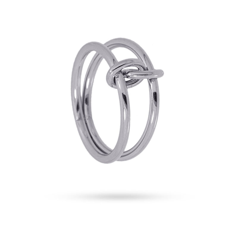 Anillo de acero quirúrgico con diseño de nudo