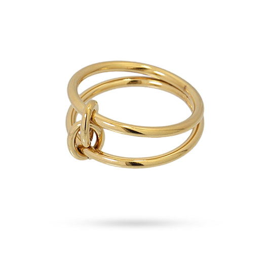 Anillo de acero quirúrgico con diseño de nudo