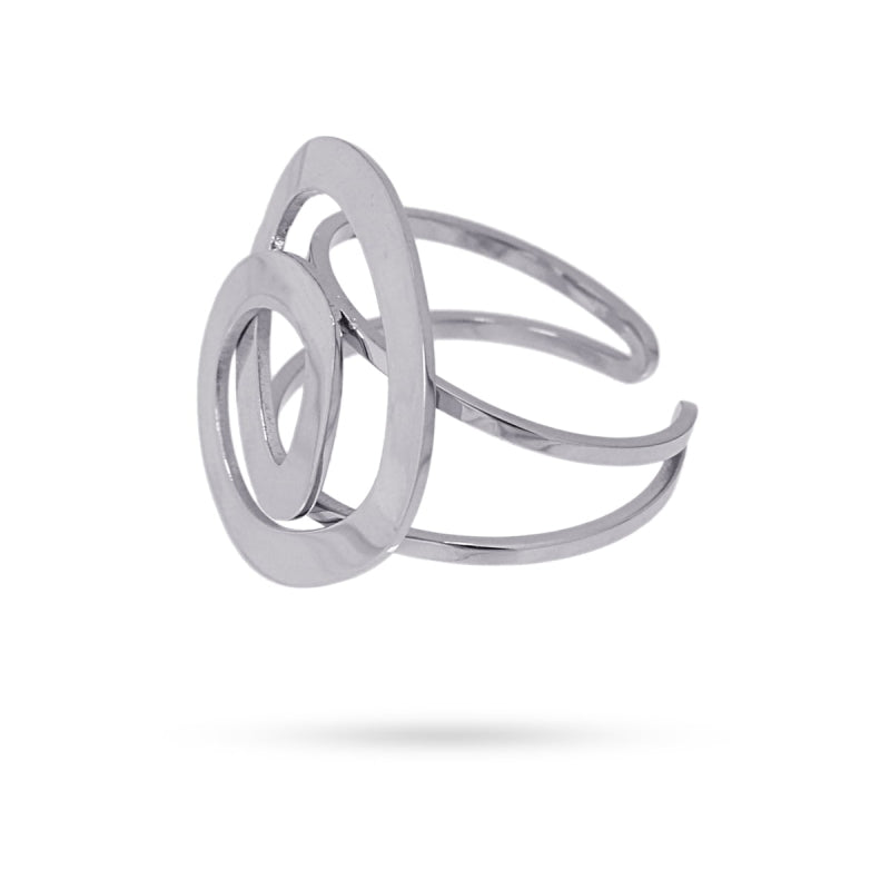 Anillo de acero quirúrgico con diseño entrelazado