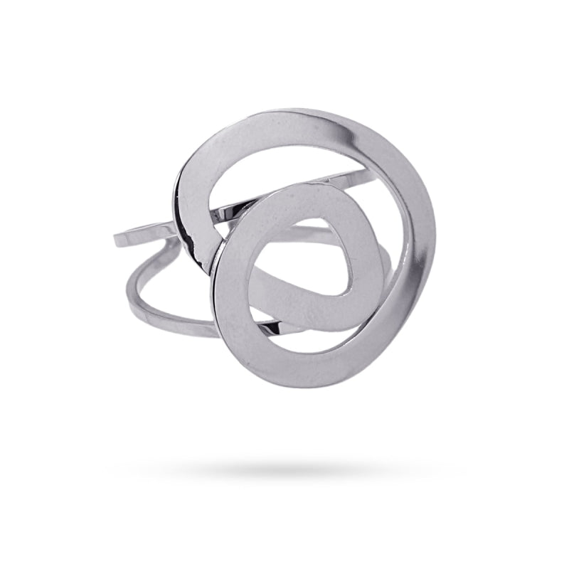 Anillo de acero quirúrgico con diseño entrelazado