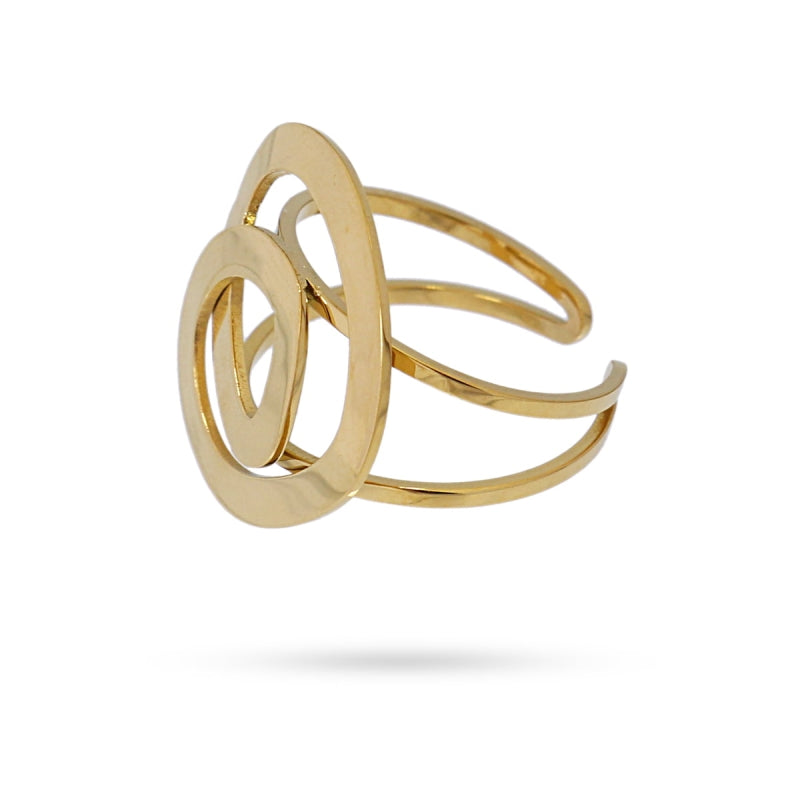 Anillo de acero quirúrgico con diseño entrelazado