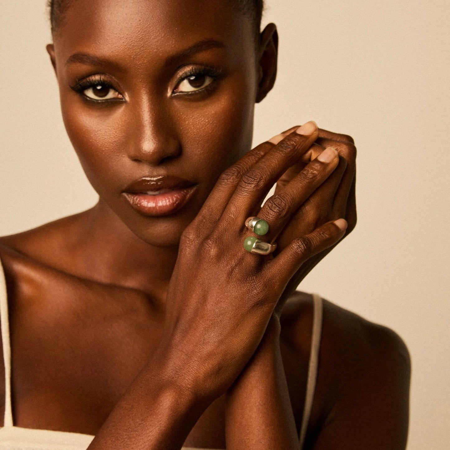 Anillo baño de plata s925 con piedra natural semipreciosa ojo de tigre - Vidda jewelry - mbyou