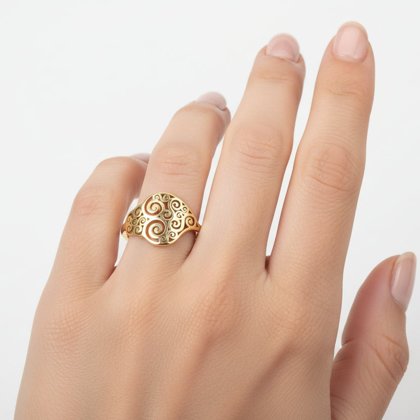 Anillo de acero con diseño de filigrana - Moments by You