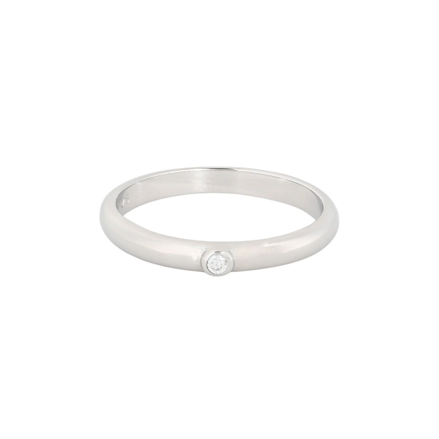 Anillo de plata esterlina S925 de estilo solitario y con una circonita acabado plata - mbyou