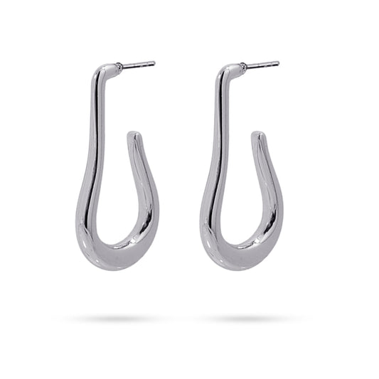 Double interlocking silver steel hoops