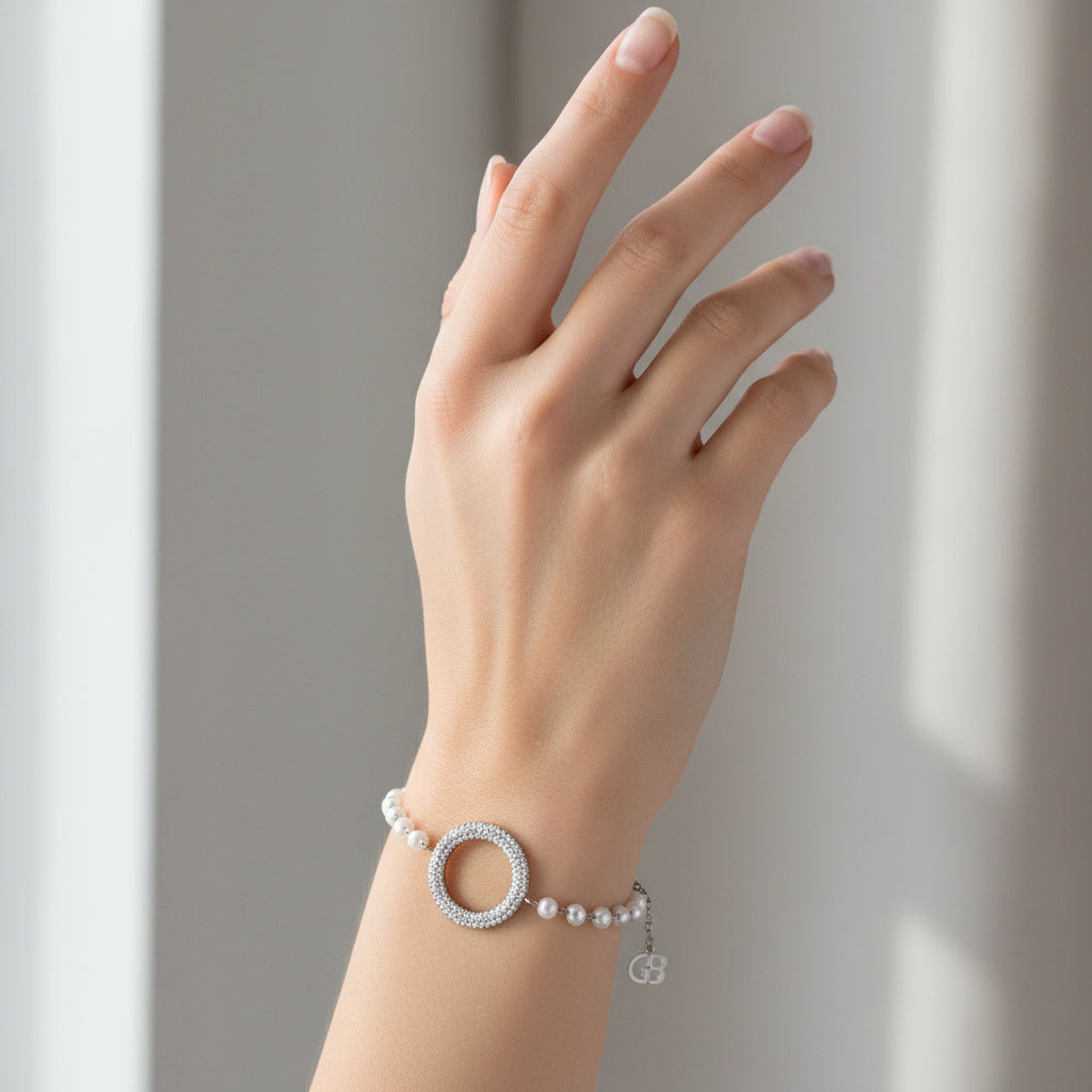 Collier acier argent zircone