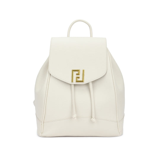 Bolso mochila efecto piel suave beige