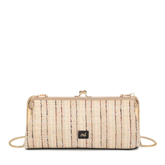 Light pink feather party handbag